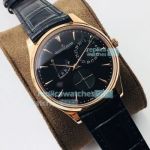 Swiss Replica Jaeger LeCoultre Master Ultra Thin Rose Gold Watch Black Dial 
